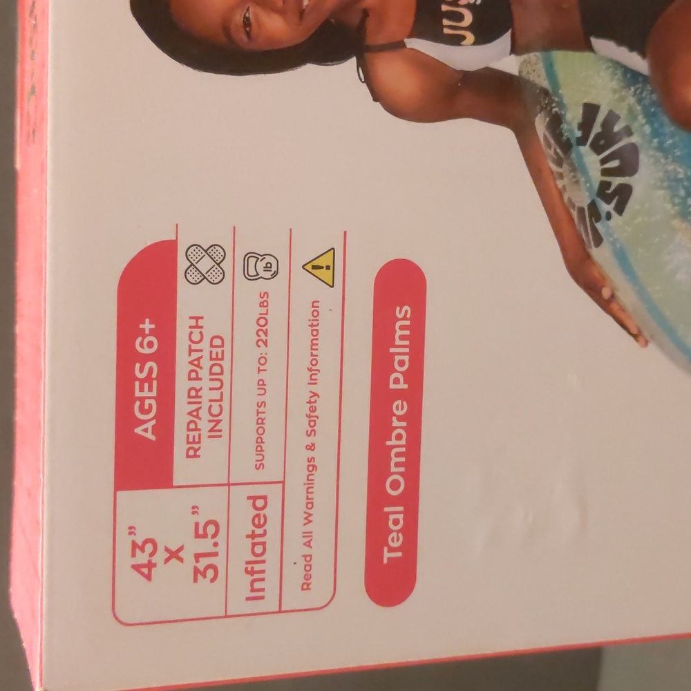 Justice Pool Chair Float Inflatable New In Box - Picture 2 of 5